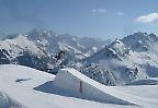 Snowboarder am Fellhorn, Allgäuer Alpen (Deutschland)