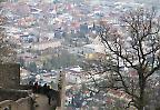 Blick von der Burgruine Hohentwiel auf Singen im Hegau, Baden-Württemberg