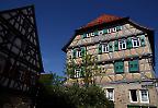 Historische Fachwerkhäuser in der Altstadt von Marbach, Baden-Württemberg