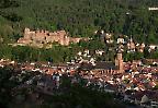 Blick vom Philosophenweg auf die Heidelberger Altstadt und das Schloss, Baden-Württemberg