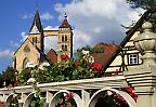 Blick auf die Türme der Esslinger Stadtkirche, Baden-Württemberg