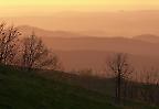 Abendstimmung am Fuße der Schwäbischen Alb bei Owen, Baden-Württemberg