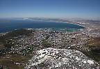 Blick vom Tafelberg auf das Zentrum von Kapstadt (Südafrika)