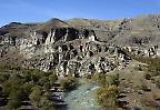 Tal der Kura nahe der Höhlenstadt Wardsia im Kleinen Kaukasus (Georgien)