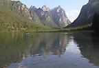 Der Toblacher See in den Dolomiten, Südtirol (Italien)