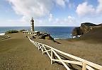 Leuchtturm an der Ponta dos Capelinhos auf der Insel Faial, Azoren (Portugal)