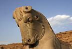 Steinerner Pferdekopf im Weltkulturerbe Persepolis nahe Shiraz (Iran)