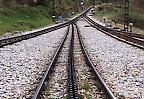 Gleise im Bahnhof von Queralps, Pyrenäen (Spanien)