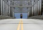 Stahlbrücke in der Nähe von Nenana, Alaska (USA)