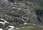 Der Geirangervegen zwischen Geiranger und Grotli (Norwegen)