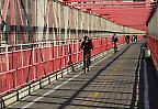 Fahrradweg auf der Williamsburg Bridge, New York City (USA)