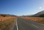 Straße in Richtung Lindis Pass, Südinsel (Neuseeland)